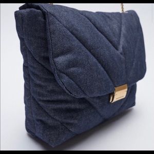 Quilted maxi denim bag